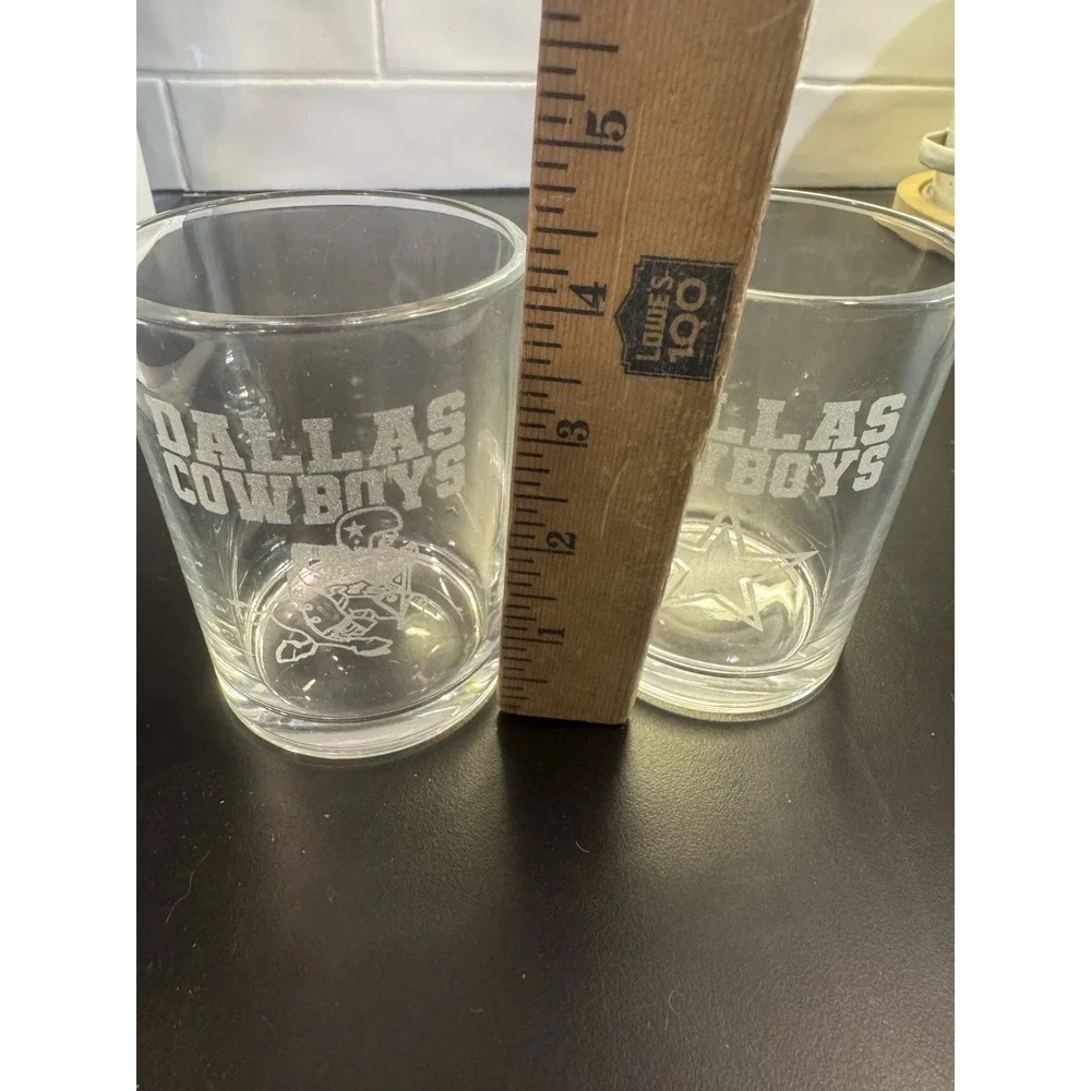 2 NFL Dallas Cowboys Rocks Glass Double Old-Fashioned Glasses 14oz Capacity‎